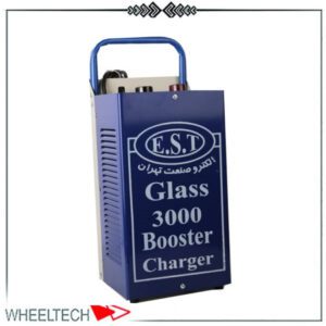 دستگاه شارژ باتری 3000 الکترو صنعت با قابلیت شارژ سریع و ایمن باتری‌های خودرو و ماشین‌آلات سنگین.