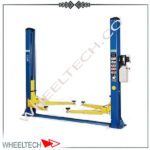 جک دو ستون 4 تن SCT مناسب برای تعمیرگاه‌های خودرو، دارای سیستم هیدرولیکی قوی، قفل ایمنی خودکار و بازوهای قابل تنظیم برای انواع خودروها.