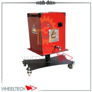 عکس دیسک تراش روکار افران، دستگاهی حرفه‌ای برای تراش دیسک ترمز خودرو بدون نیاز به باز کردن چرخ.