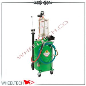 دستگاه ساکشن روغن 90 لیتری برند راسم ایتالیا، مجهز به مخزن شفاف، عملکرد بادی، و قابلیت مکش سریع روغن از موتور خودرو