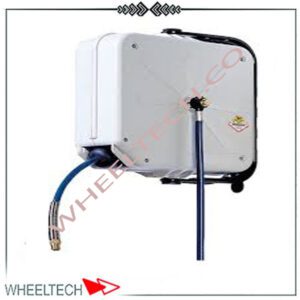 شلنگ جمع کن اتوماتیک آب و باد برند راسم ایتالیا با بدنه مقاوم و عملکرد روان، مناسب برای تعمیرگاه‌ها و کارگاه‌های صنعتی.