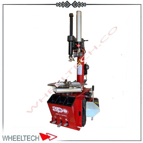 دستگاه لاستیک درآر هلپدار APO 3092 با بازوی کمکی تصویر لاستیک درآر هلپدار APO 3092 مناسب تعویض لاستیک رینگهای پهن و اسپرت