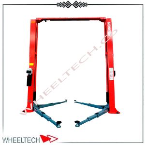 جک دو ستون لانچ با سیستم اتصال از بالا، طراحی شده برای تضمین عملکرد دقیق و ایمن در تعمیرات و نگهداری خودروهای سنگین و سبک.