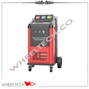 دستگاه شارژ کولر اتوماتیک لانچ با قابلیت بازیافت، وکیوم و تزریق گاز کولر خودرو، مناسب برای تعمیرگاه‌های تخصصی.