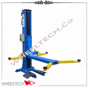 جک تک ستون پولی با سیستم هیدرولیکی پیشرفته و قفل ایمنی، مناسب برای کارگاه‌های تعمیرات خودرو با فضای محدود.