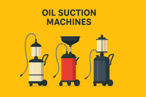 تصویر انواع دستگاه ساکشن روغن موتور شامل مدل‌های برقی، بادی و دستی برای تخلیه سریع و ایمن روغن در تعمیرگاه‌ها.