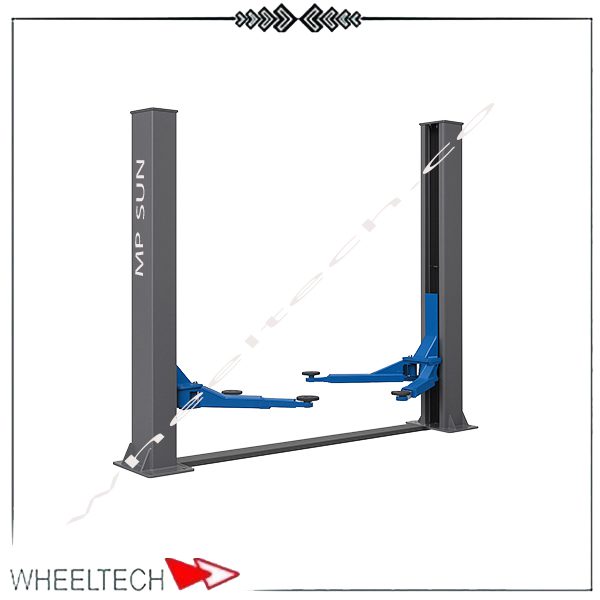 جک دوستون ام پی سان ۴ تن هیدرولیک | بالابر تعمیرگاهی اتصال از پایین تصویر جک دوستون ام پی سان ۴ تن با اتصال از پایین، مناسب تعمیرگاه خودرو سواری، دارای سیستم هیدرولیک و قفل ایمنی